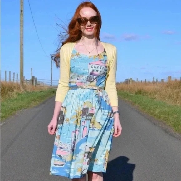 Boden Nancy Blue Riviera Dress Women Size 8R - Picture 1 of 5